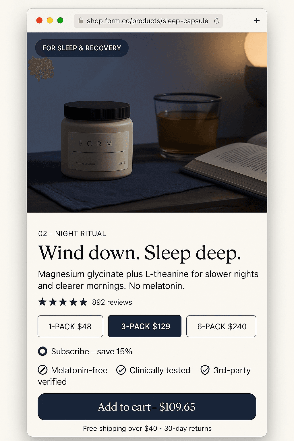 Sleep persona personalized PDP